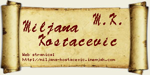 Miljana Kostačević vizit kartica